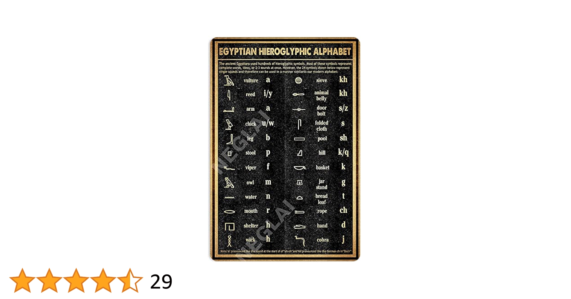 【希少】エジプト象形文字 アルファベット表 額縁入り 49✖️37cm Amazon.co.jp: NEGLAI エジプト 象形文字 アルファベット 知識